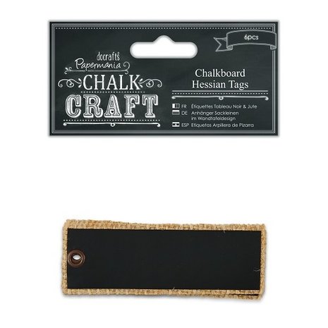 Papermania Chalkboard Hessian Tags (6pcs) (PMA 355416) (DISCONTINUED)