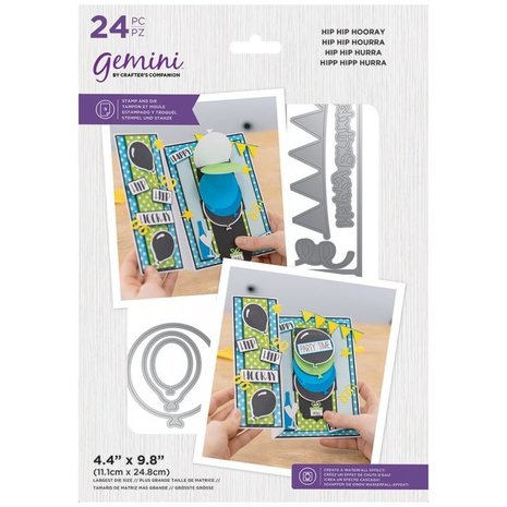 Gemini Hip Hip Hooray Stamp & Die (GEM-STD-SWF-HIP) (OUTLET)