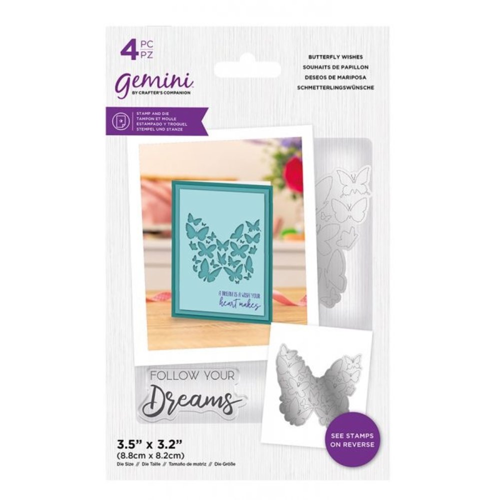 Gemini Butterfly Wishes Stamp & Die (GEM-STD-BUTW) (OUTLET)