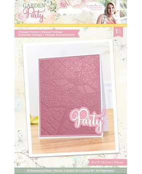 Crafter's Companion Garden Party 3D Embossing Folder Vintage Parasol (S-GP-EF5-3D-VP) (OUTLET)