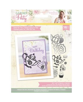Crafter's Companion Garden Party Stamp & Die Time For Tea (S-GP-STD-TIMFT) (OUTLET)