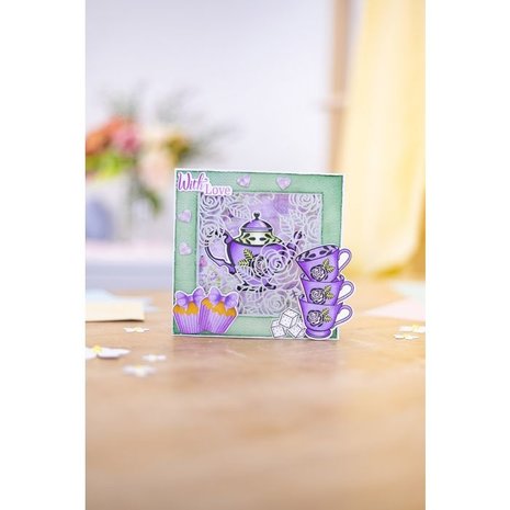 Crafter's Companion Garden Party Stamp & Die Time For Tea (S-GP-STD-TIMFT) (OUTLET)