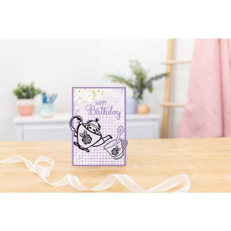 Crafter's Companion Garden Party Stamp & Die Time For Tea (S-GP-STD-TIMFT) (OUTLET)