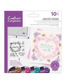 Crafter's Companion Floral Heart Clear Stamps (CC-STP-FHEA) (OUTLET)