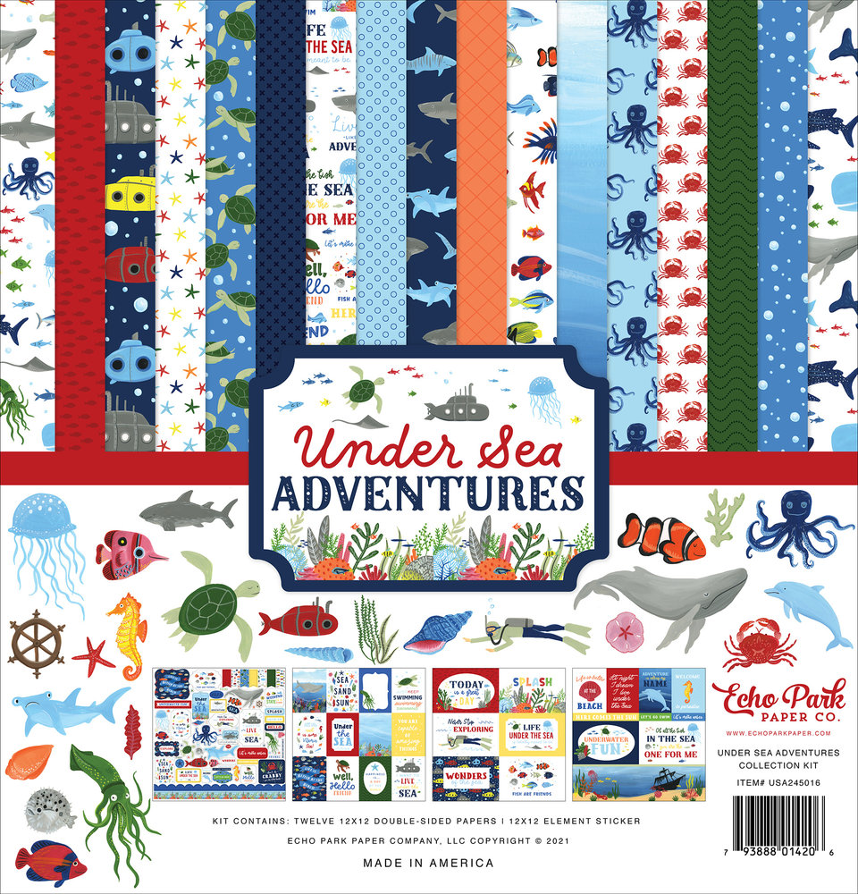 Echo Park Under Sea Adventures 12x12 Inch Collection Kit (USA245016) (DISCONTINUED) Echo Park Under Sea Adventures 12x12 Inch Collection Kit (USA245016) (DISCONTINUED)