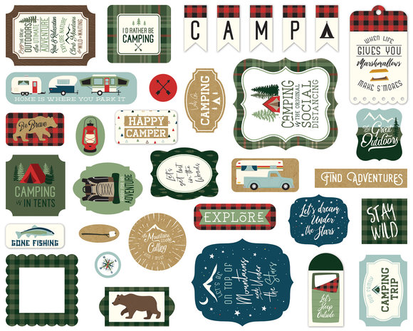 Echo Park Let's Go Camping Ephemera (LGC246024) (OUTLET)
