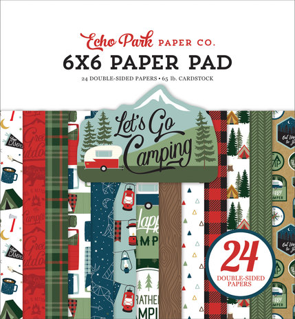 Echo Park Let's Go Camping 6x6 Inch Paper Pad (LGC246023) (DISCONTINUED) Echo Park Let's Go Camping 6x6 Inch Paper Pad (LGC246023) (DISCONTINUED)