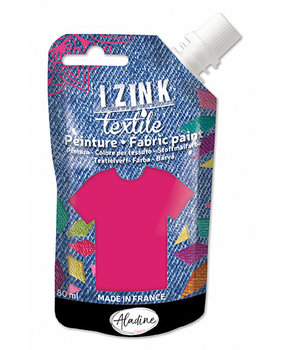 Aladine Izink Textile Fuchsia Madras Fabric Paint (80ml) (80723) (OUTLET)