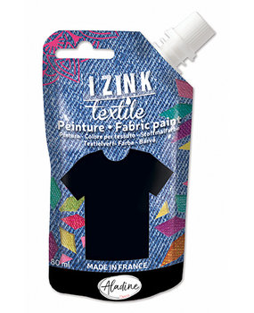 Aladine Izink Textile Noir Astrakan Fabric Paint (80ml) (80728) (OUTLET)