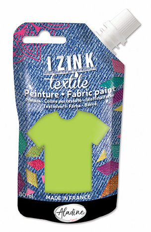 Aladine Izink Textile Vert Clair Satin Fabric Paint (80ml) (80727) (OUTLET)