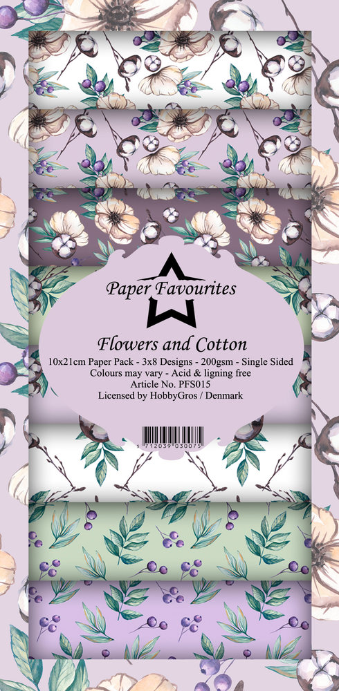 Paper Favourites Flowers and Cotton Slim Paper Pack (PFS015) (DISCONTINUED)