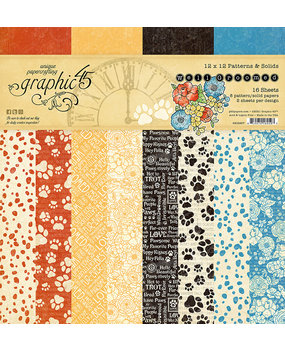 Graphic 45 Well Groomed 12x12 Inch Patterns & Solids Paper Pad (4502267) (OUTLET)