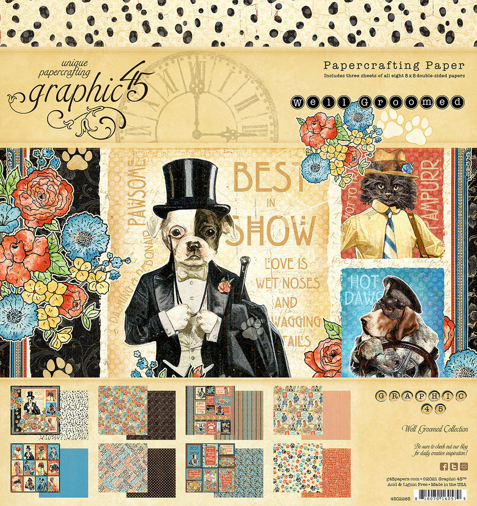 Graphic 45 Well Groomed 8x8 Inch Paper Pad (4502265) (OUTLET)