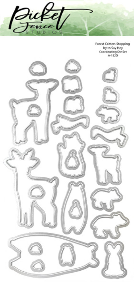 Picket Fence Studios Forest Critters Stopping by to Say Hey 4x8 Inch Dies (A-152D) (OUTLET)