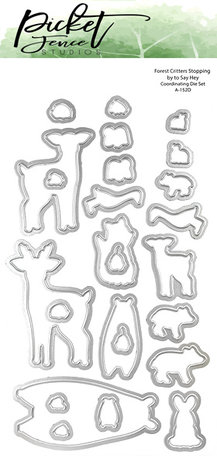 Picket Fence Studios Forest Critters Stopping by to Say Hey 4x8 Inch Dies (A-152D) (OUTLET)