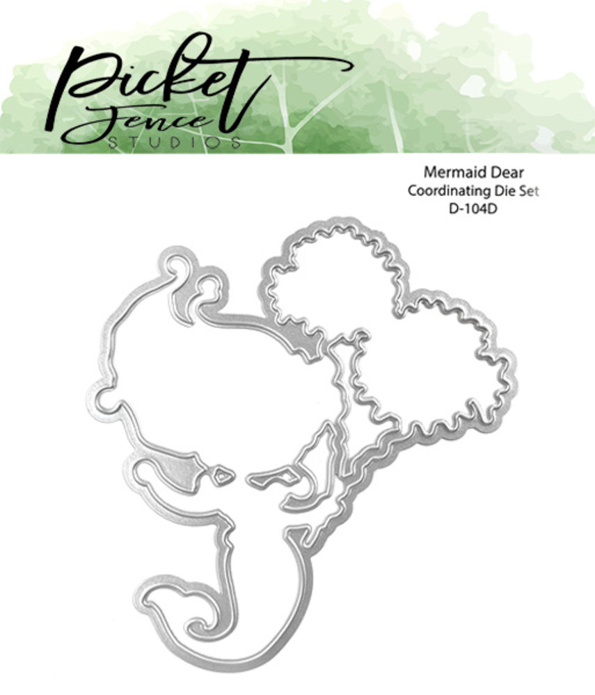 Picket Fence Studios Mermaid Dear 4x4 Inch Dies (D-104D) (OUTLET)