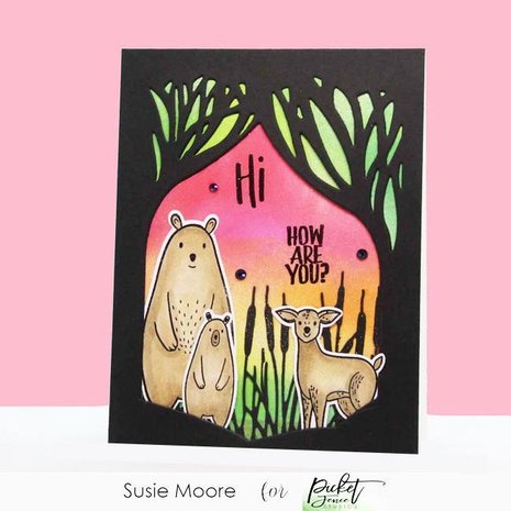 Picket Fence Studios Forest Critters Stopping by to Say Hey 4x8 Inch Dies (A-152D) (OUTLET)