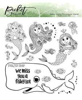 Picket Fence Studios A Fishy Lot 6x6 Inch Clear Stamps (OC-120) (OUTLET)