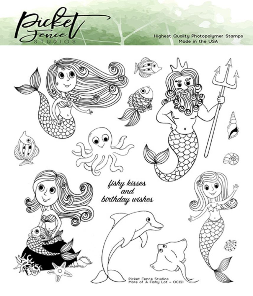 Picket Fence Studios More of a Fishy Lot 6x6 Inch Clear Stamps (OC-121) (OUTLET)