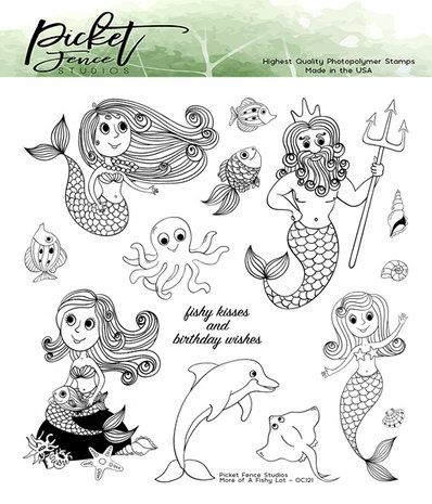 Picket Fence Studios More of a Fishy Lot 6x6 Inch Clear Stamps (OC-121) (OUTLET)