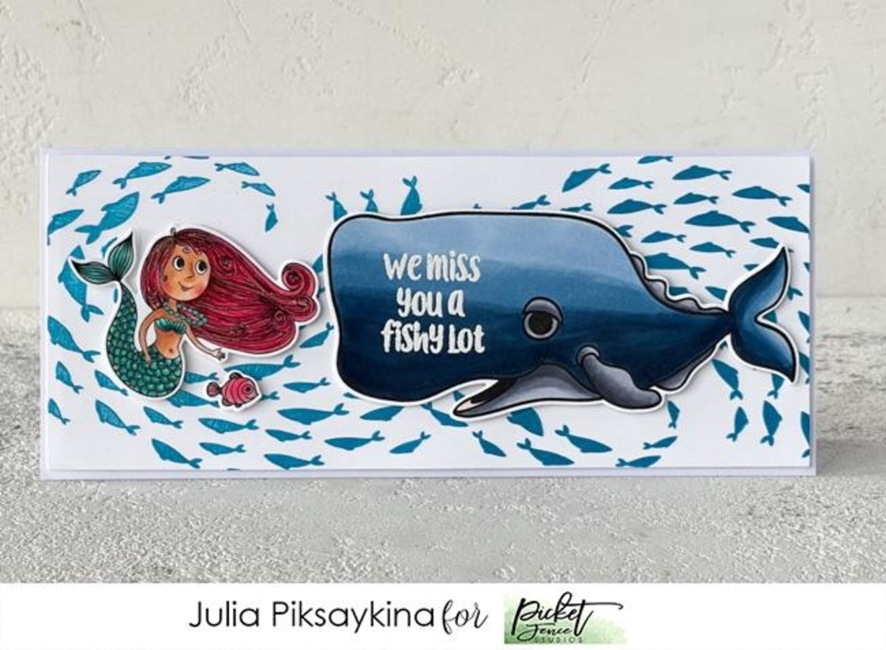 Picket Fence Studios More of a Fishy Lot 6x6 Inch Clear Stamps (OC-121) (OUTLET)