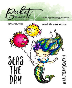 Picket Fence Studios Mermaid Dear 4x4 Inch Clear Stamps (D-104) (OUTLET)