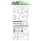 Picket Fence Studios Forest Critters Stopping by to Say Hey 4x8 Inch Clear Stamps (A-152) (OUTLET)