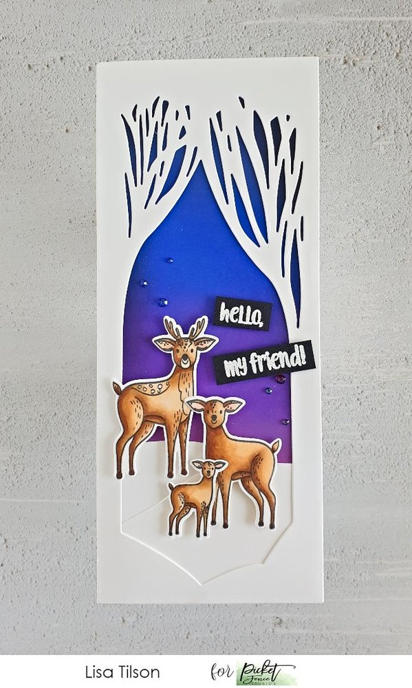 Picket Fence Studios Forest Critters Stopping by to Say Hey 4x8 Inch Clear Stamps (A-152) (OUTLET)