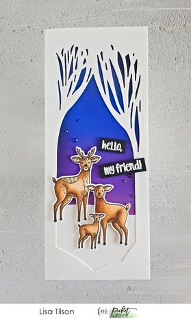 Picket Fence Studios Forest Critters Stopping by to Say Hey 4x8 Inch Clear Stamps (A-152) (OUTLET)