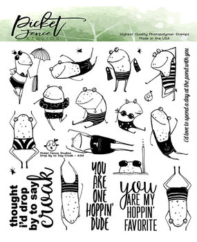 Picket Fence Studios Drop by to Say Croak 6x6 Inch Clear Stamps (A-154) (OUTLET)