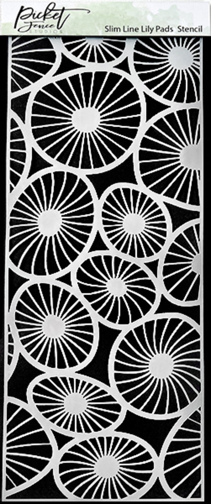 Picket Fence Studios Slim Line Lily Pads 4x10 Inch Stencil (SC-221) (OUTLET)