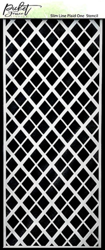 Picket Fence Studios Slim Line Plaid One 4x10 Inch Stencil (SC-254) (OUTLET)