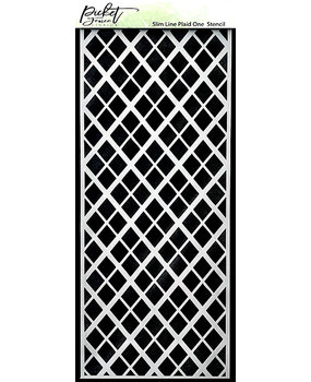 Picket Fence Studios Slim Line Plaid One 4x10 Inch Stencil (SC-254) (OUTLET)