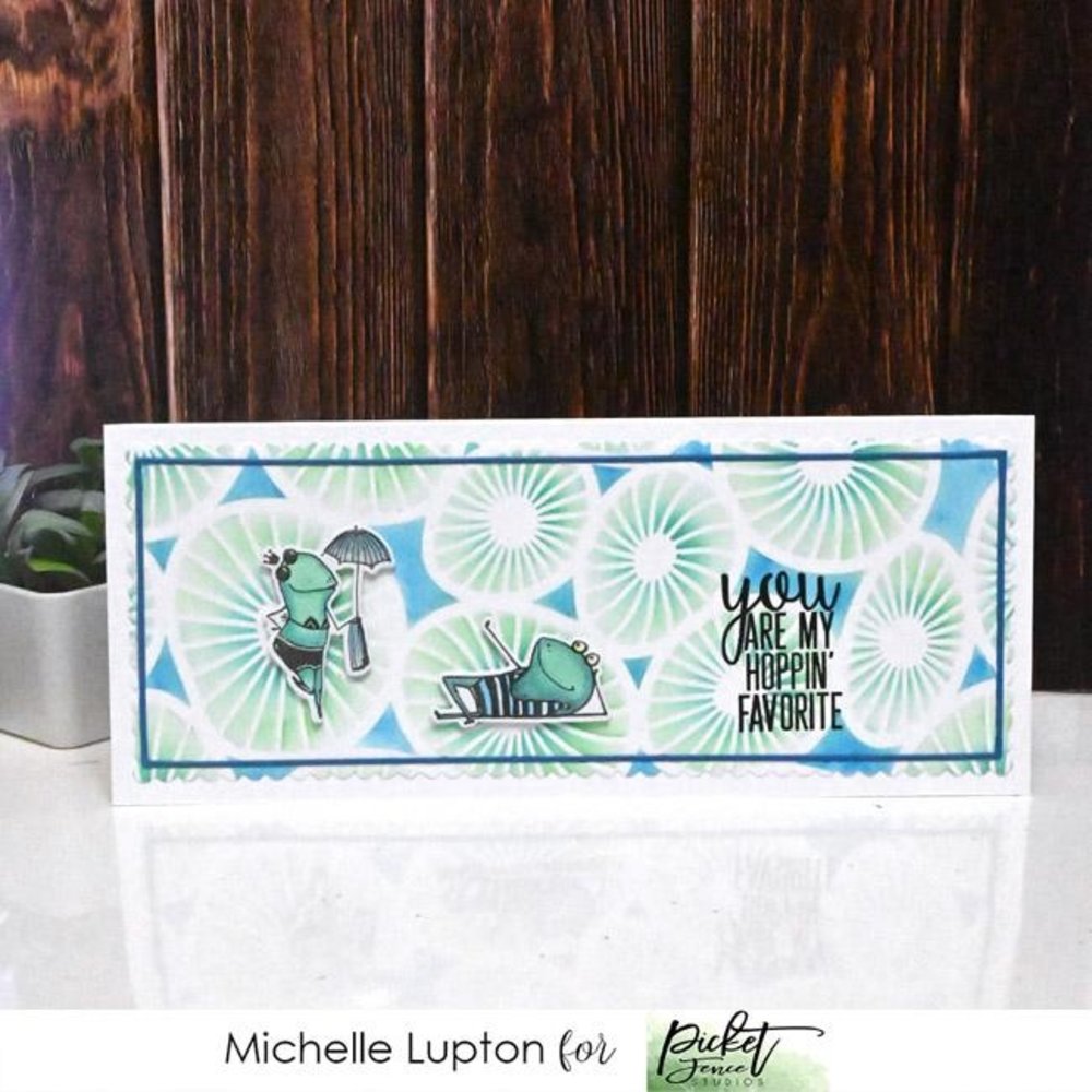 Picket Fence Studios Slim Line Lily Pads 4x10 Inch Stencil (SC-221) (OUTLET)