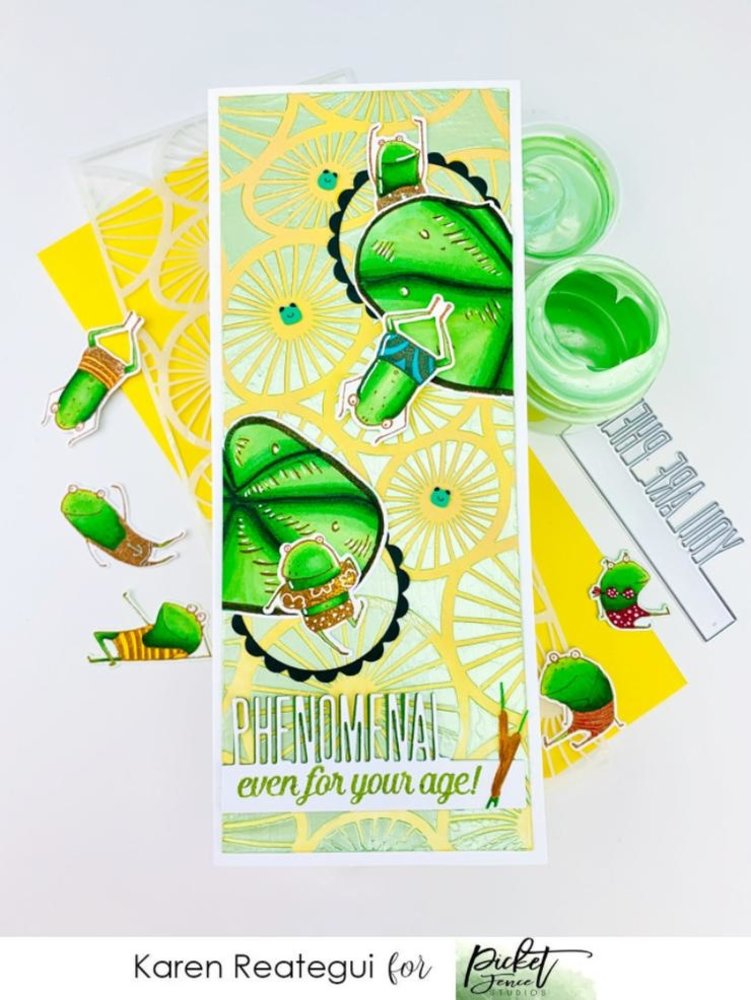 Picket Fence Studios Slim Line Lily Pads 4x10 Inch Stencil (SC-221) (OUTLET)