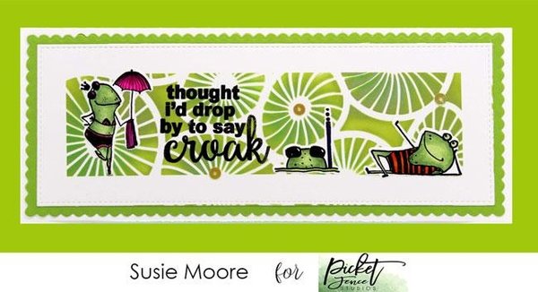 Picket Fence Studios Slim Line Lily Pads 4x10 Inch Stencil (SC-221) (OUTLET)