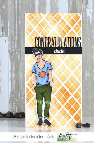 Picket Fence Studios Slim Line Plaid One 4x10 Inch Stencil (SC-254) (OUTLET)