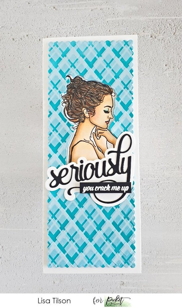 Picket Fence Studios Slim Line Plaid One 4x10 Inch Stencil (SC-254) (OUTLET)