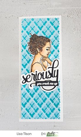 Picket Fence Studios Slim Line Plaid One 4x10 Inch Stencil (SC-254) (OUTLET)