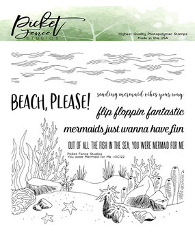 Picket Fence Studios You were Mermaid for Me 6x6 Inch Clear Stamps (OC-122) (OUTLET)