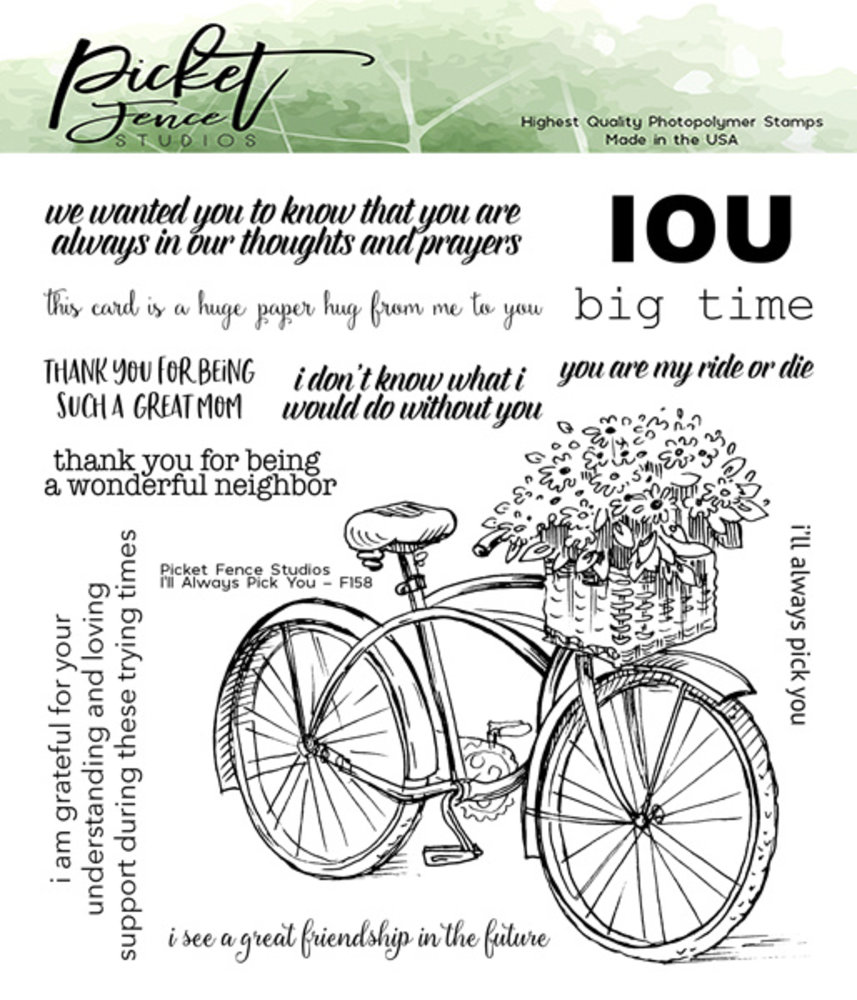 Picket Fence Studios I'll Always Pick You 6x6 Inch Clear Stamps (F-158) (OUTLET)