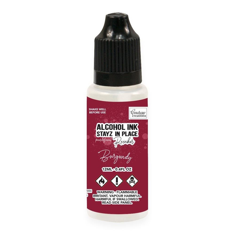 Couture Creations Stayz in Place Alcohol Ink Pearlescent Burgundy (12ml) Reinker (CO728212) (OUTLET)