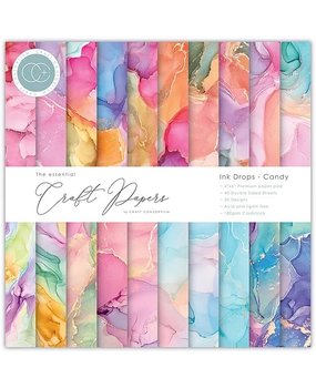 Craft Consortium Essential Craft Papers 6x6 Inch Paper Pad Ink Drops Candy (CCEPAD016B)