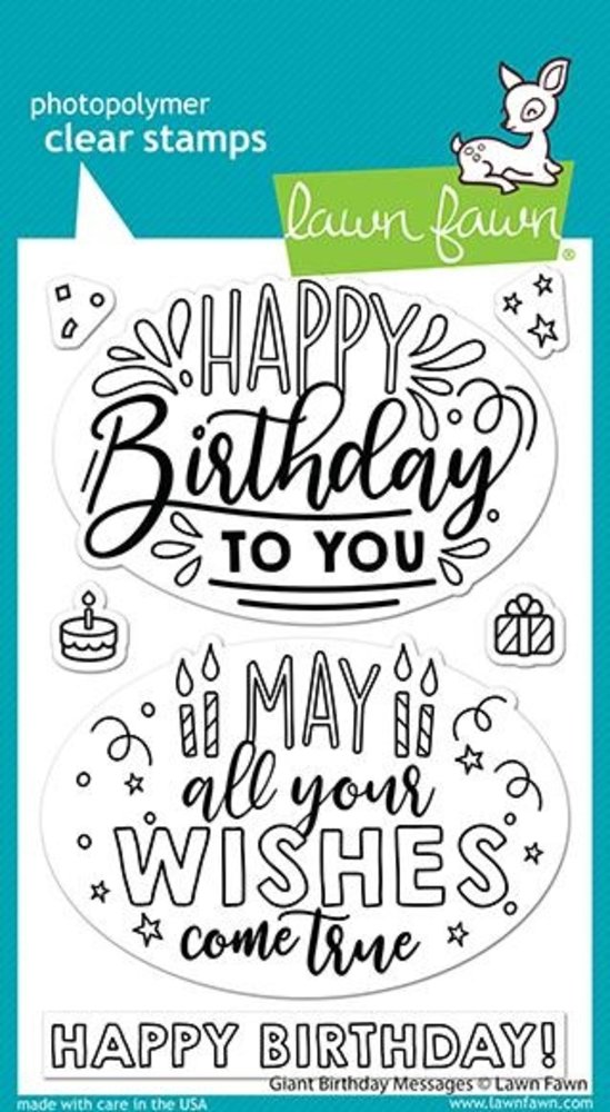 Lawn Fawn Giant Birthday Messages Clear Stamps (LF2599) (OUTLET)