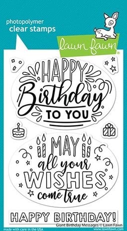 Lawn Fawn Giant Birthday Messages Clear Stamps (LF2599) (OUTLET)