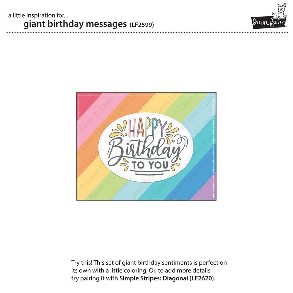 Lawn Fawn Giant Birthday Messages Clear Stamps (LF2599) (OUTLET)