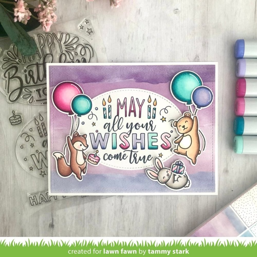 Lawn Fawn Giant Birthday Messages Clear Stamps (LF2599) (OUTLET)