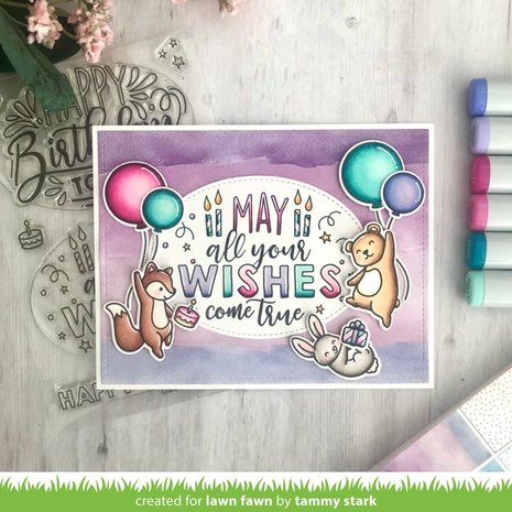 Lawn Fawn Giant Birthday Messages Clear Stamps (LF2599) (OUTLET)