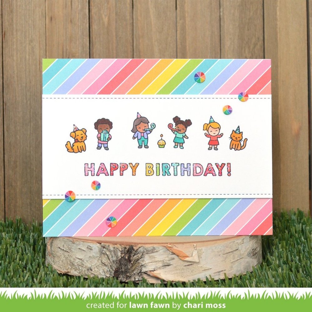 Lawn Fawn Giant Birthday Messages Clear Stamps (LF2599) (OUTLET)