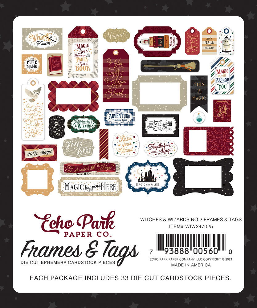 Echo Park Witches & Wizards No.2 Frames & Tags (WIW247025) (DISCONTINUED)